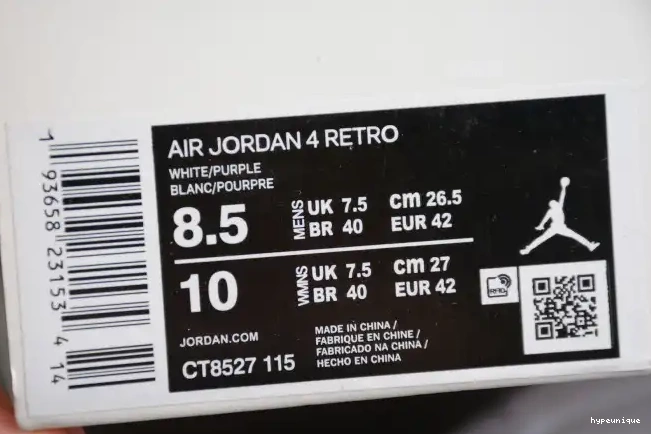 HYPE 4 Air CT8527-115 Purple Court Jordan 0507